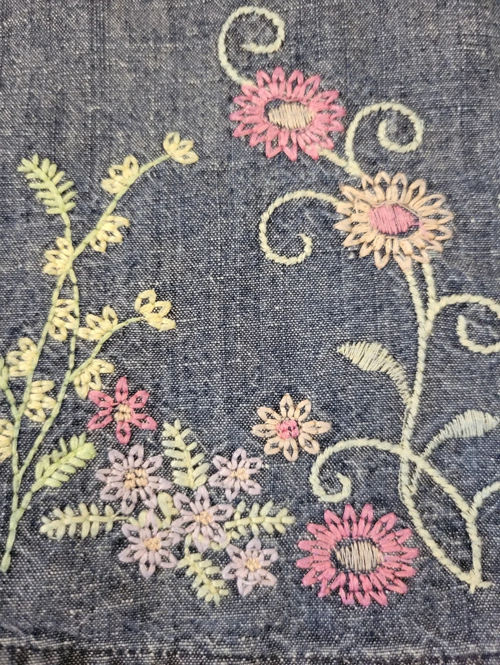 Old‎ Navy Dress For Baby Girl Embroidery On Denim Sundress Size 6-12 Months